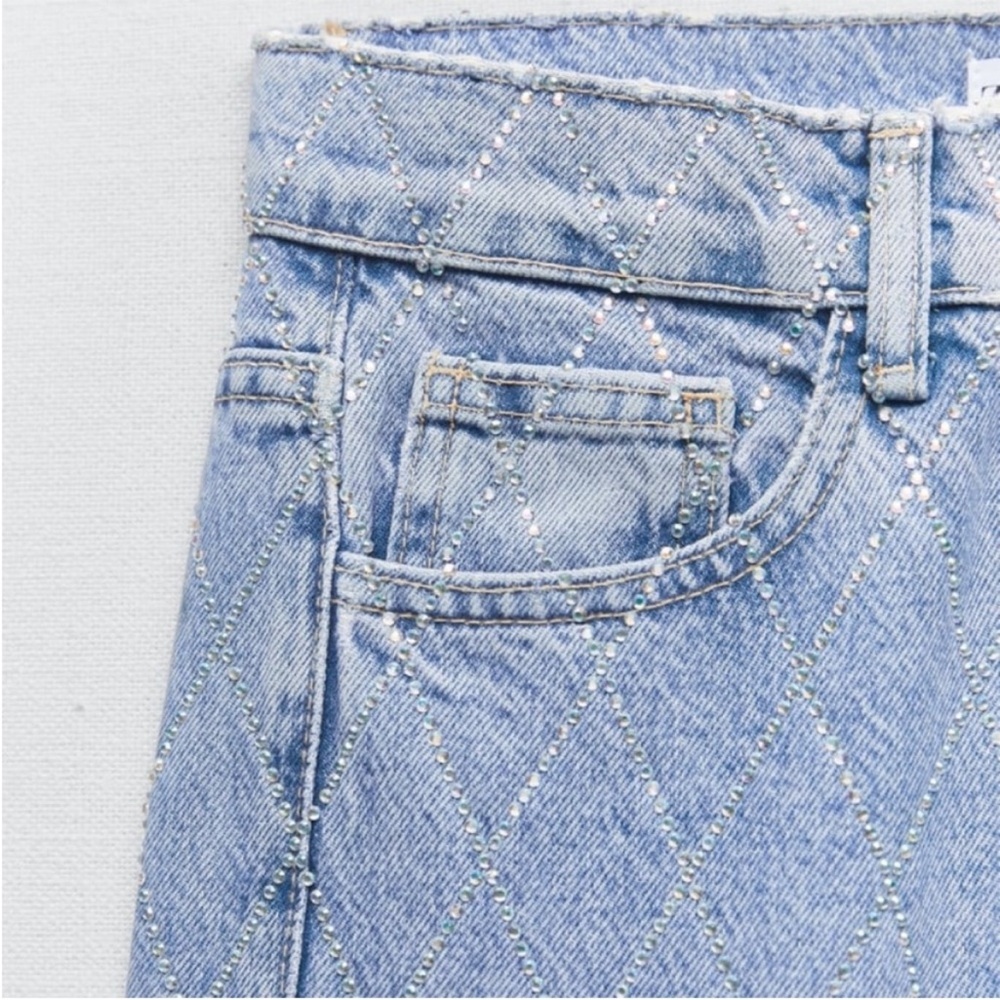Zara Light Blue Straight Leg Jeans - Picture 7 of 12